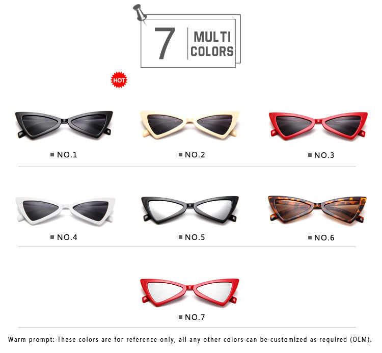 Triangle UV400 Vintage Women Retro Cat Eye Sunglasses