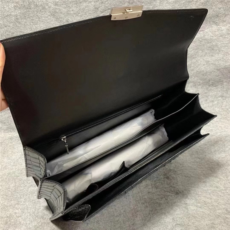 Authentic True Alligator Skin Businessmen Passcode Briefcase Top-handle Bag Genuine Crocodile Leather Male Large Handbag