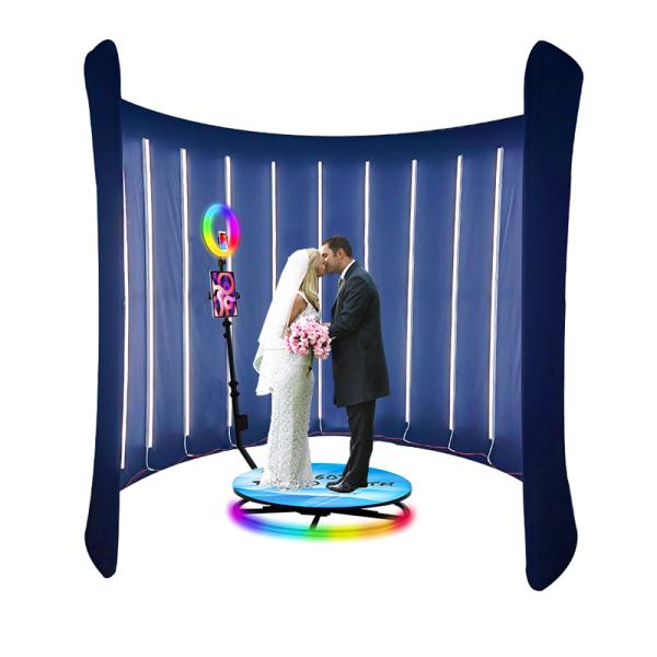 Cheap Custom Rotary 360 Selfie Booth Metal / Glass Design Lightweight for sale