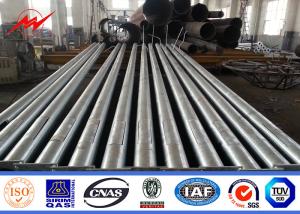 Quality 69KV 11m Roadside Tubular Street Light Pole With Advertisement Banner wholesale