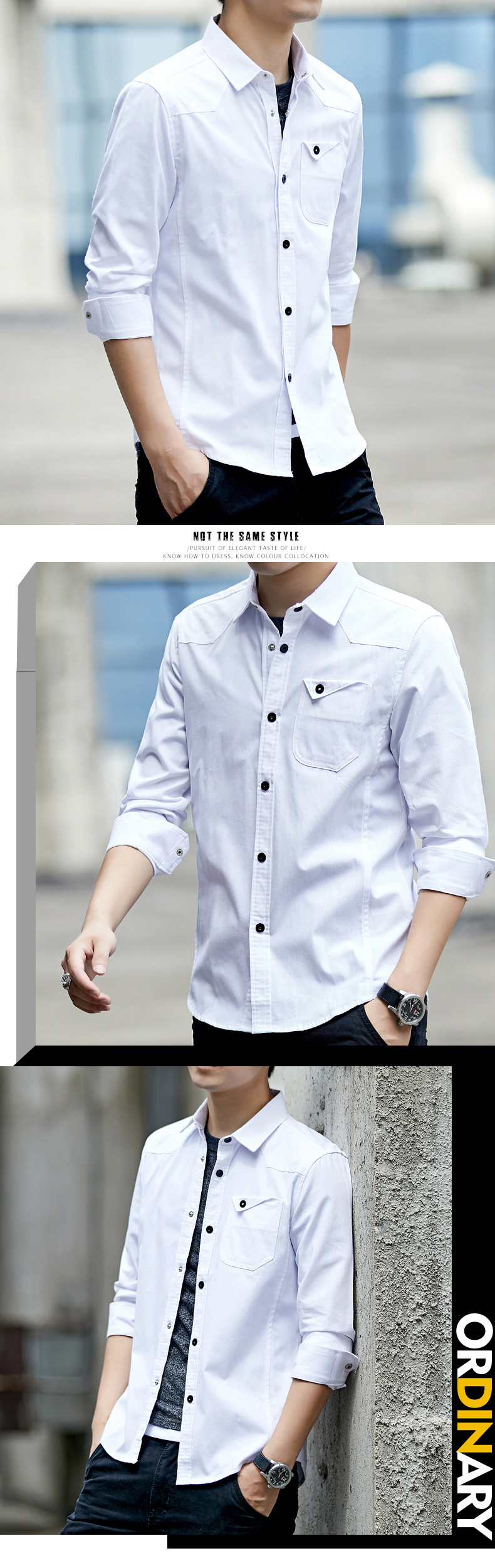 Slim Fit Men's Formal Shirts in Plain Dyed Cotton Materialization and Construction