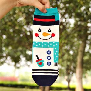 Quality Colorful christmas snowman patterned design winter cotton socks for women wholesale