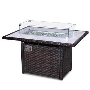 Quality 50000 BTU Rectangular Table Top Fire Pit Contemporary Design wholesale