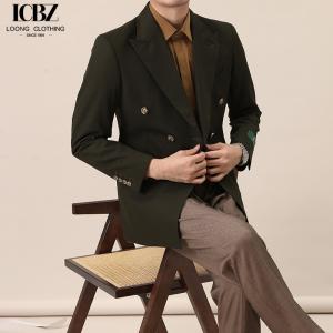 Quality Custom Fabric Retro Brown Gentleman Slim Lapel Collar Suit Jacket for Men's Formal Wear wholesale