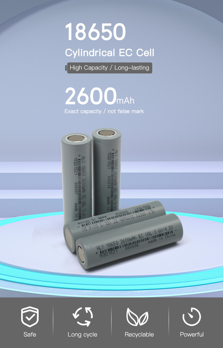 INR 18650 2600mah Rechargeable 3.6 Volt Lithium Battery For Electric Car