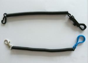 Quality Plastic Spiral Cansion Key Coil Chain Black Purple Long Tether Leash wholesale