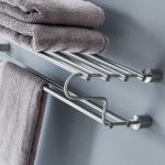 Stainless Steel Bathroom Towel Racks Wall Mounted Polished Satin