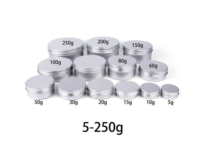 5ml 10ml 20ml 30ml 50ml 60ml 80ml 100ml 150ml 200ml Round Aluminum Cosmetic Tin Container Metal Aluminum Jar