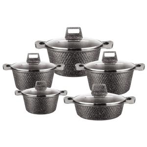 Quality Multifunction 10pcs Black / White Cooking Pot Set Aluminum Non Stick wholesale