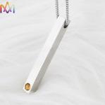 Rustproof Stainless Steel Cuboid Bar Mens Pendant Necklace