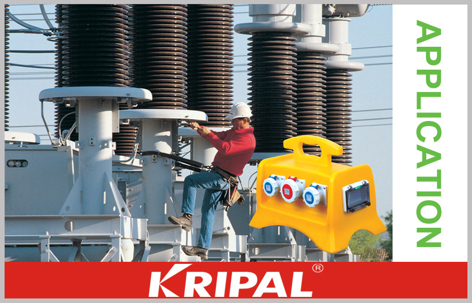 Yellow MCB RCD Electric Distribution Box Mobile Industrial Socket Box