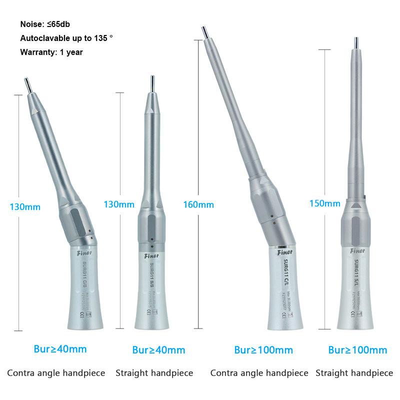 Dental Surgical Angled Straight Handpiece 20 Degree Osteotomy Hand Piece 1:1 Direct Drive For Surgical Burs