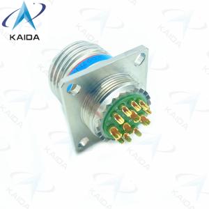 Quality Threaded 12-Contact Gold Finish Receptacle Connector for 500V Solder Copper Alloy D38999/20KD97PN-H Stainless Steel wholesale