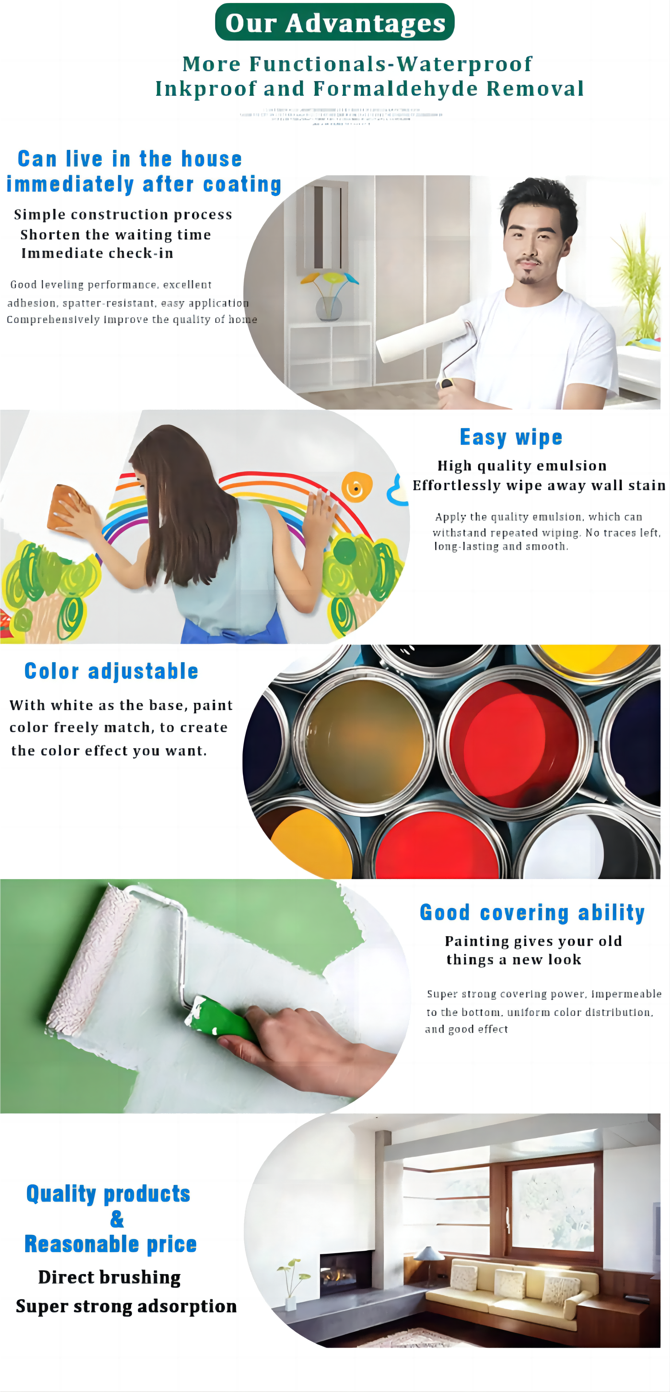 Decorative Water Based Color Paste for Emulsion Paint Wall Building Latex Paint Yellow