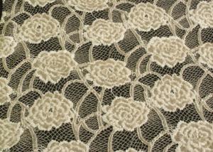 Quality Eco-Friendly Brushed Lace Fabric Yellow , Garment Trimming Anti-Static Material CY-LQ0039 wholesale