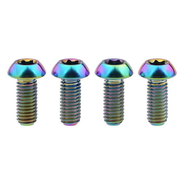 Customized Rainbow Anodized Titanium Alloy Hexagon Flange Head Bolt Screw for