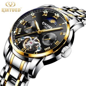 Quality Luxury Mechanical Wrist Watch Tourbillon Automatic Movement Mens Skeleton Moon Phase Automatic Mechanical Watch wholesale