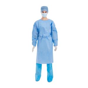 Quality Level 3 SMS Medical Disposable Non Woven Isolation Gown Blue wholesale