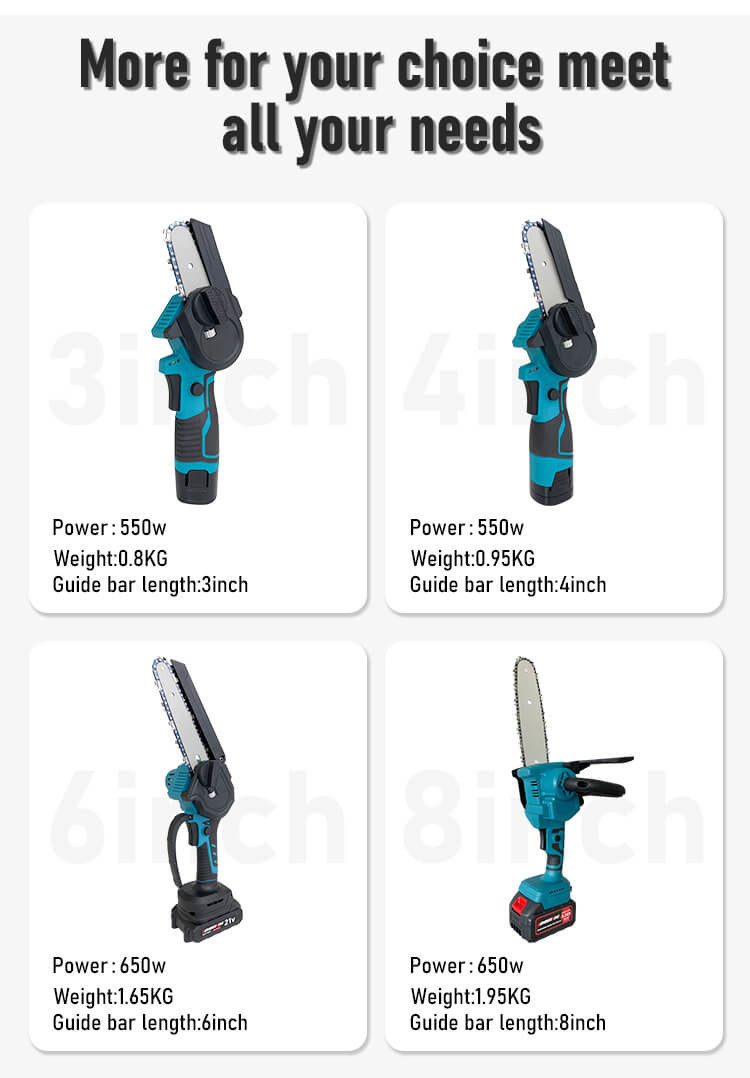 Battery Portable Mini Electric Chain Saw 6 Inch for Wood Cutting Machine