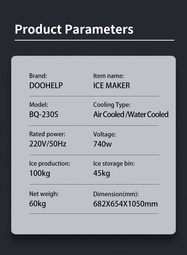 Ice Capacity 100kg 24H LCD Commercial Ice Maker Machine For Restaurant Bar Cafe For Sale
