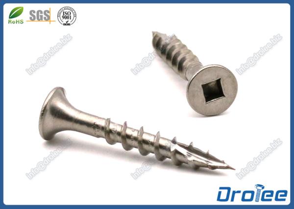 Cheap 304/18-8 Stainless Square Drive Flat Bugle Head Deck Screws, Type 17 Auger Tip for sale