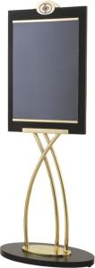 China Customized logo Hotel Display Stand MDF Free Standing Notice Board on sale