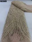 Wedding Party Dress Bridal Dress Fabric Pink Beaded lace with sequins Austria