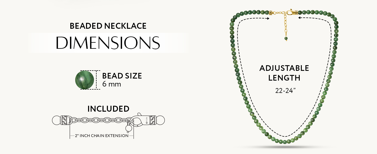 green jade beaded necklace for men bead necklace for women mens beaded necklace