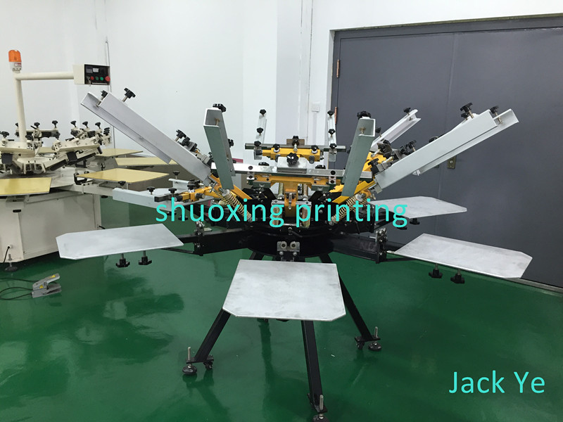 6 color 6 station manual t-shirt screen printing