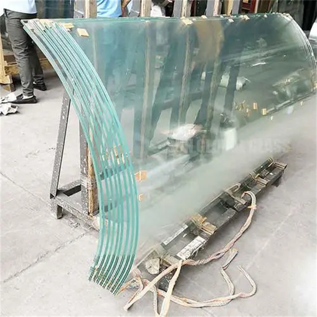Hotel Curved Clear Tempered Glass Panels for Shopping Mall Building 3mm-12mm Thickness