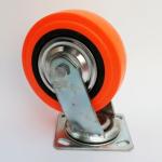 4 5 6 8inch Orange Polyurethane Double Ball Bearing Swivel Castor Wheel with