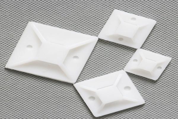DEMOELE 30*30mm white plastic nylon self adhesive cable tie mount for cable ties