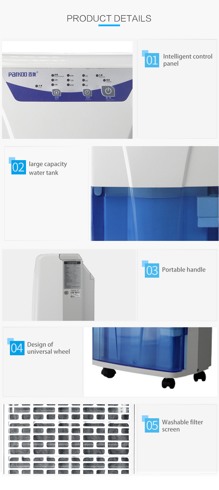 20L/Day 230W Small Home Dehumidifier With Compressor