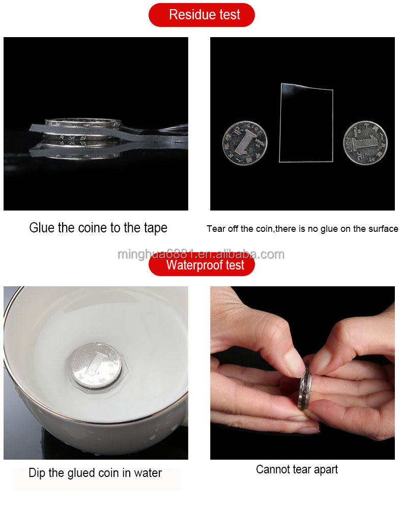 Strong Adhesive Nano Tape for No Printing Design and 0.25/0.5/0.8/1/1.5/2mm Thickness