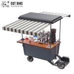 Load 400KG Steel Frame Coffee Bike Cart 3CBM With Waterproof Awning