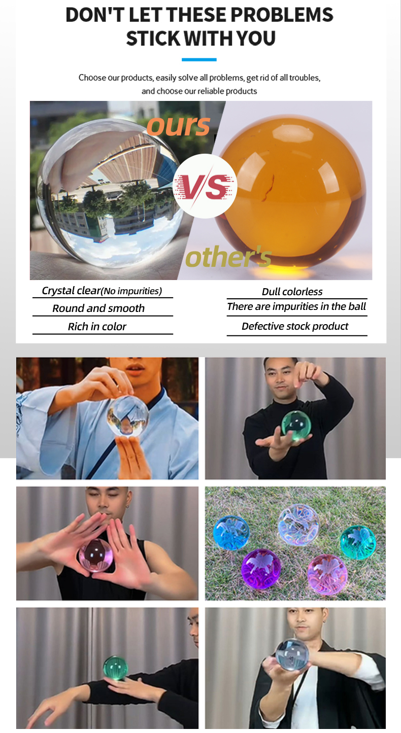120g Resin Ball Clear Transparent Play Juggling Balls