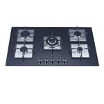 Easy Clean 5 Burner Gas Hob Top Tempered Glass Gas Cooktop