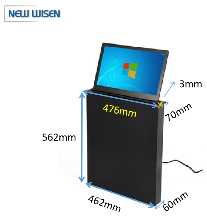 Ultrathin Electric LCD PC Monitor Lift 17.3inch Screen Conference System Pop Up TV
