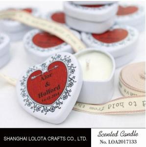 Quality Heart Shaped Travel Tin Soy Candles With Red Printing Logo / One Cotton Wick wholesale