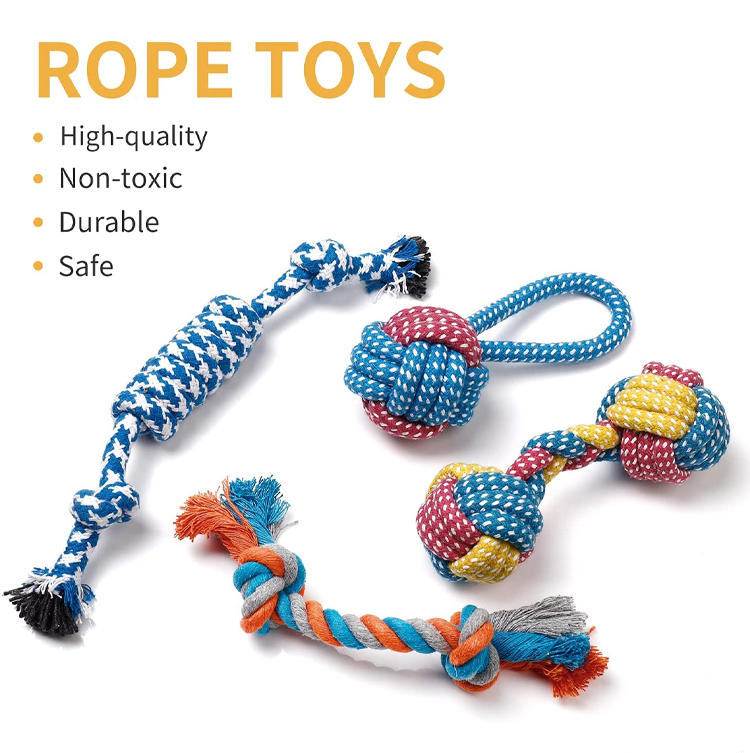 Cat Sound Plush Toy Set Silicone Rope Interactive Plush Dog Toys