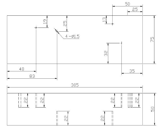 305mm x 75mm x 50mm IOW Ultrasonic Calibration Blocks IOW for beam profile measurement
