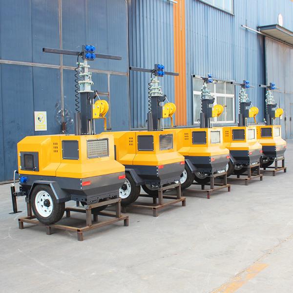 Construction Mobile Light Tower Trailer Mounted Diesel Generator Mobile Lighting