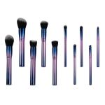Gradient Color Oval Makeup Brush Kit 10 Pieces Synthetic Hair