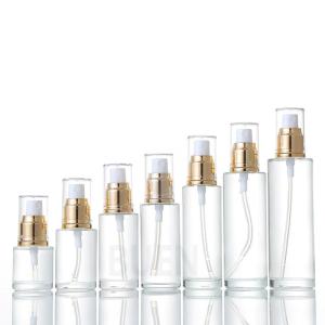 Quality Customizable Clear Glass Cosmetic Jars Empty Foundation Glass Bottle 120ml wholesale
