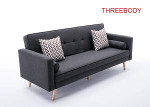 Quality Steady Contemporary Bedroom Furniture Two Seater Fabric Sofa In Black Grey Color wholesale