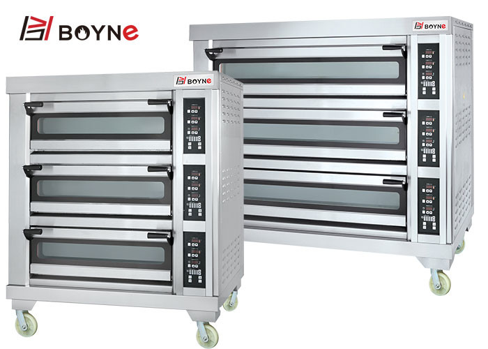Bakery Shop High End 20~400°C Commercial Bakery Three Deck Nine Trays Bread Oven