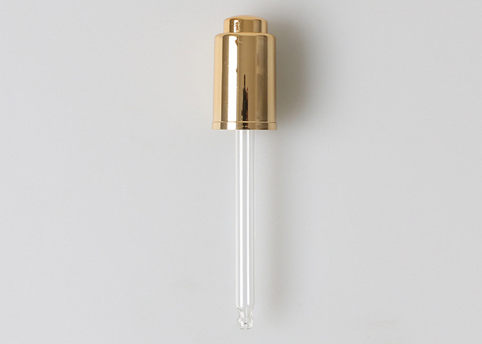 Gold Bottle Essential Oil Dropper Cap Glass Button Pushed 20mm