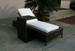 Folding Beach Lounge Chair , Outdoor Garden Wicker Chaise Lounge