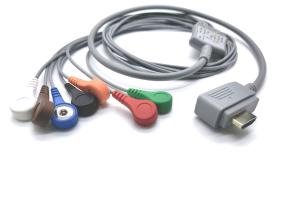Quality Borsam ITengo+ Snap AHA Holter 5 Lead Ecg Cable TPU Materials wholesale