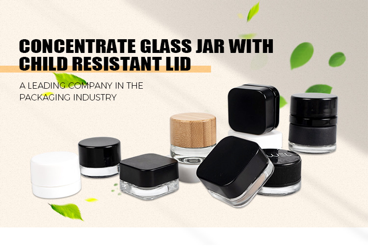 Thick Wall 5ml Glass Concentrate Jar Childproof Wax Concentrate Container